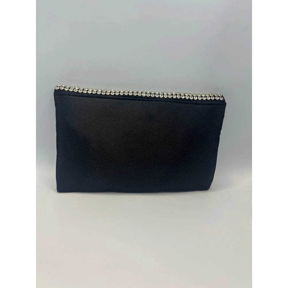 Amber Sceats Black Rhinestone Evening Clutch Bag with‎ Removable Chain Strap